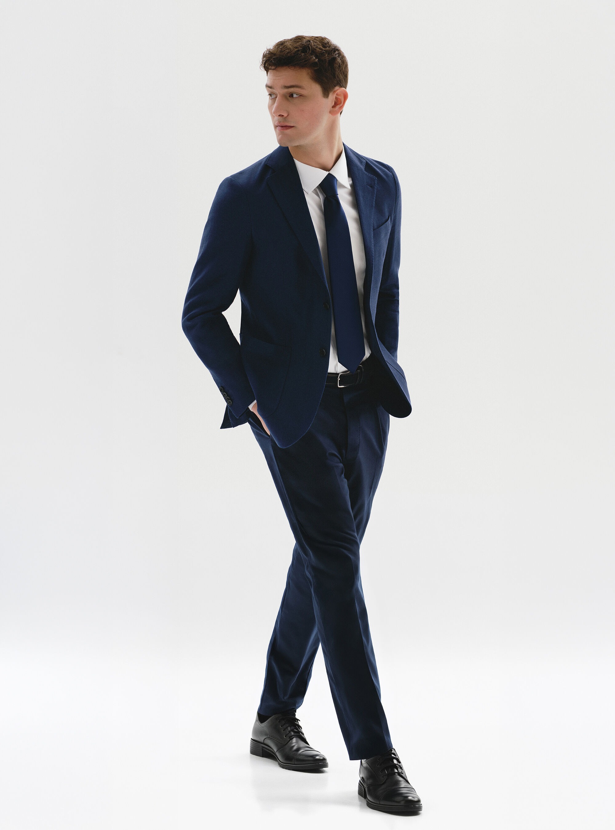 Navy blue slim fit suit